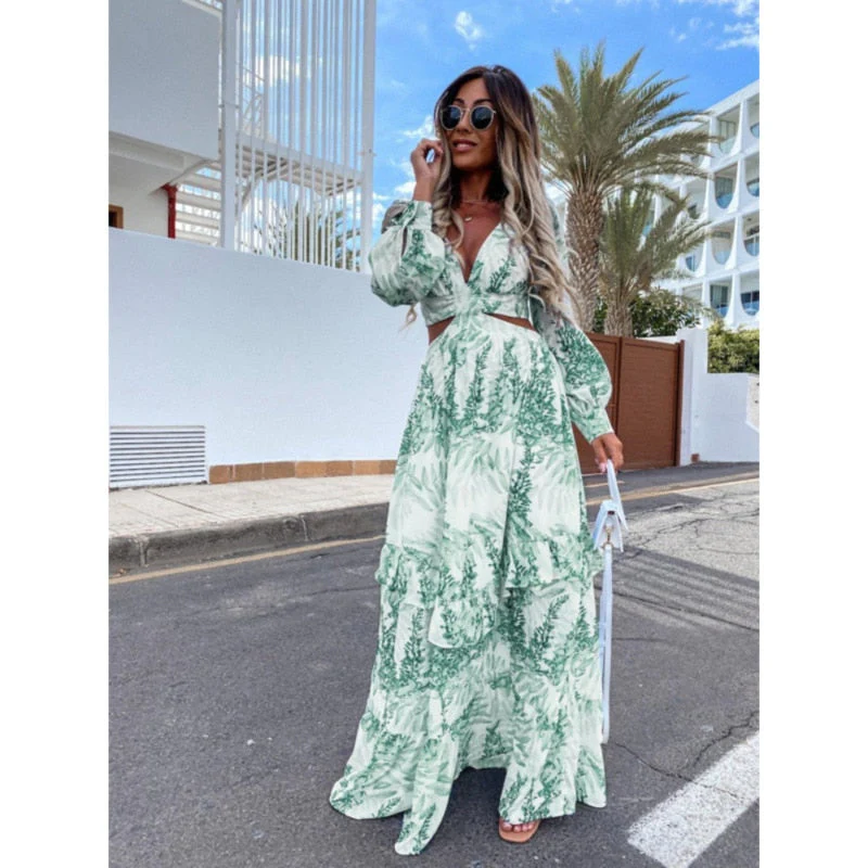 Alazne - Elegantes Maxikleid mit Raffinierten Ausschnitten - Image 4