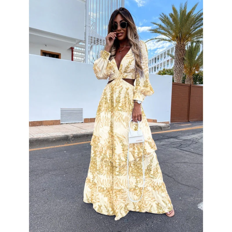 Alazne - Elegantes Maxikleid mit Raffinierten Ausschnitten - Image 5