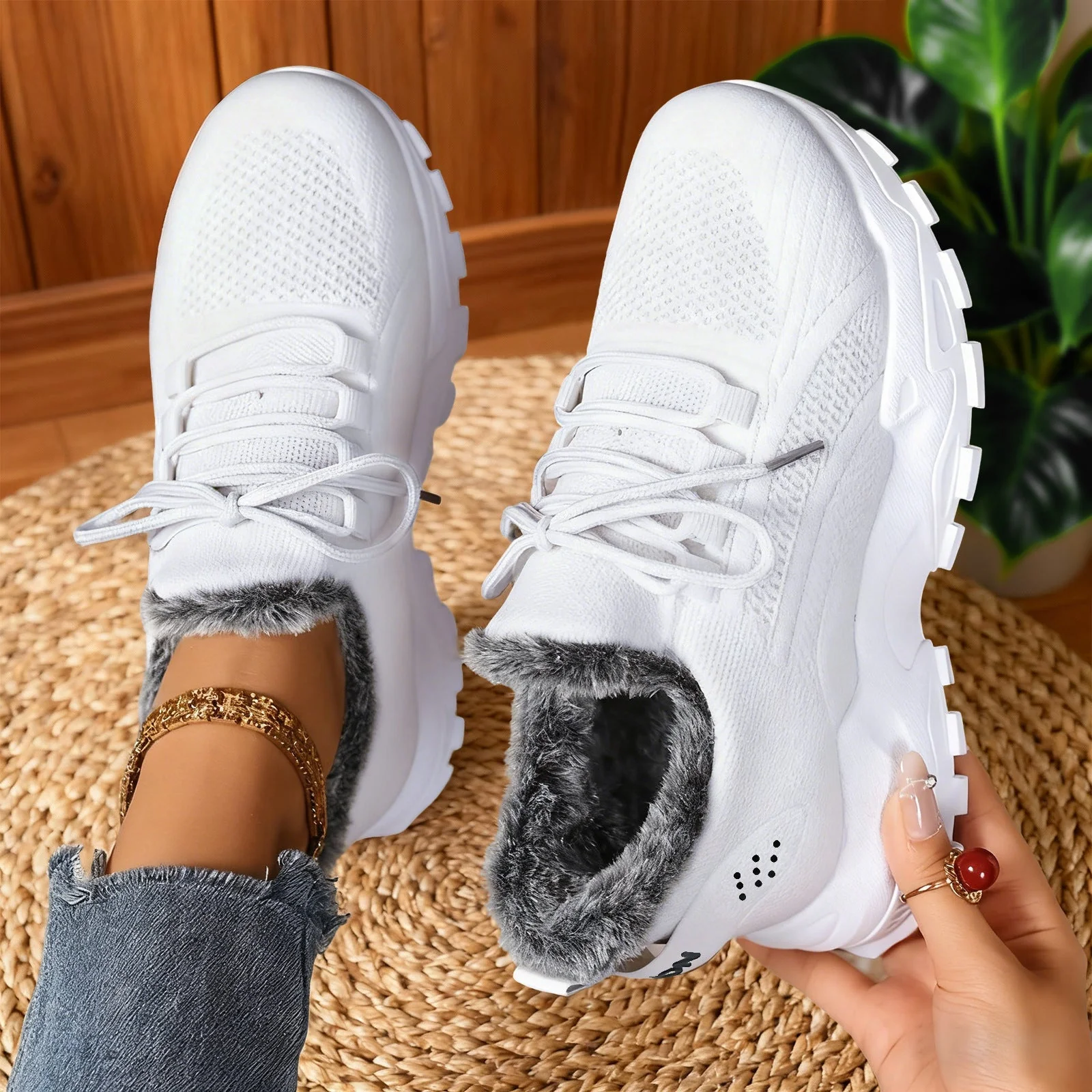 Alina™ - Lässige, leichte Fleece-Sneaker mit Schnürung - Image 5