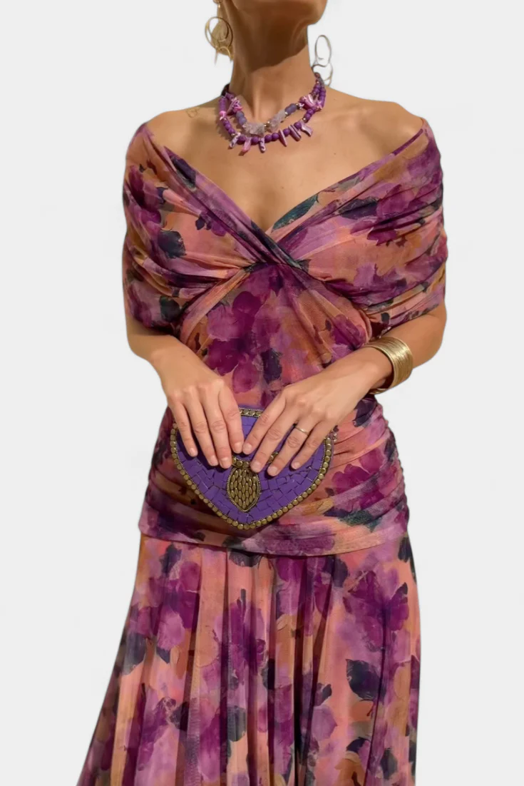 Alondra™ | V-Ausschnitt Langes Floral-Maxikleid - Image 2