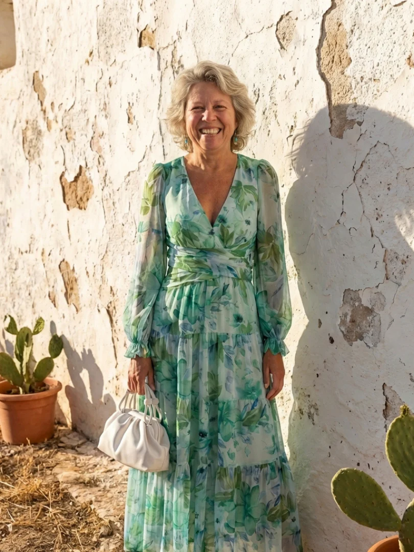Althea | Langärmliges Blumenkleid Maxi - Image 12