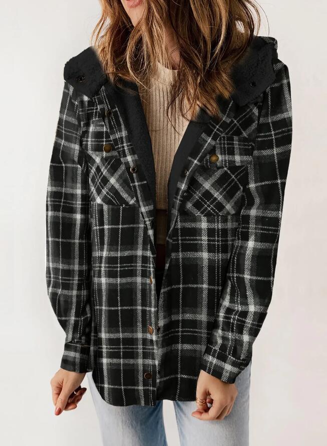 AMELIA™ - Damen Kapuzen-Plaid Flanelljacke für Herbst und Winter - Image 3