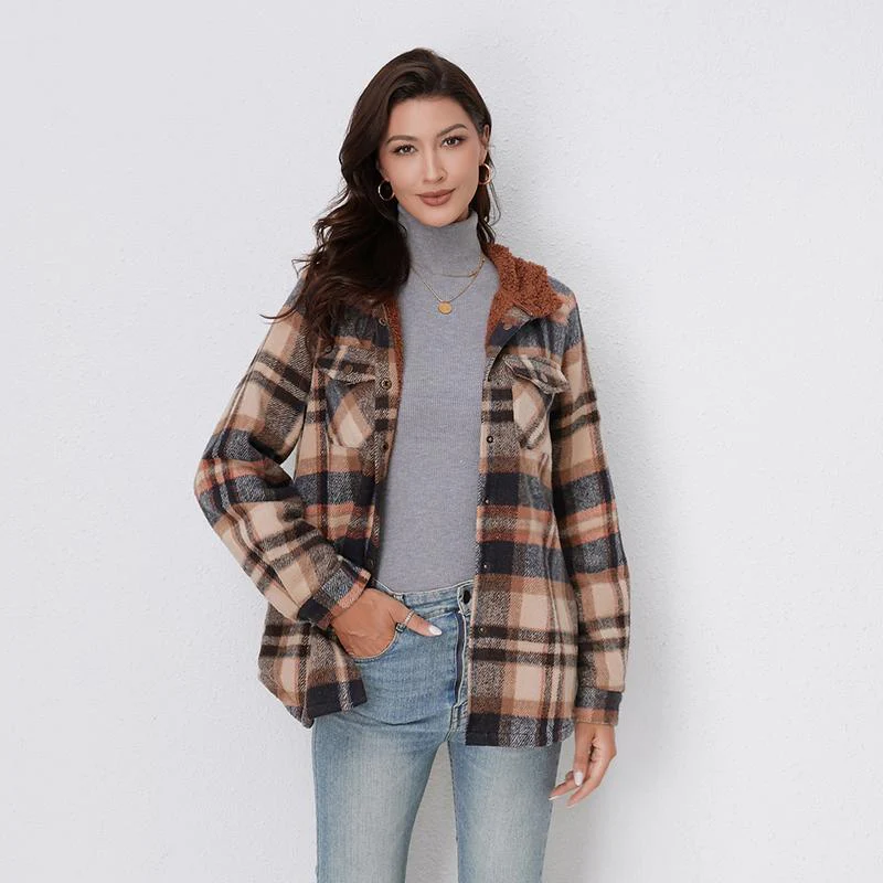 AMELIA™ - Damen Kapuzen-Plaid Flanelljacke für Herbst und Winter - Image 8