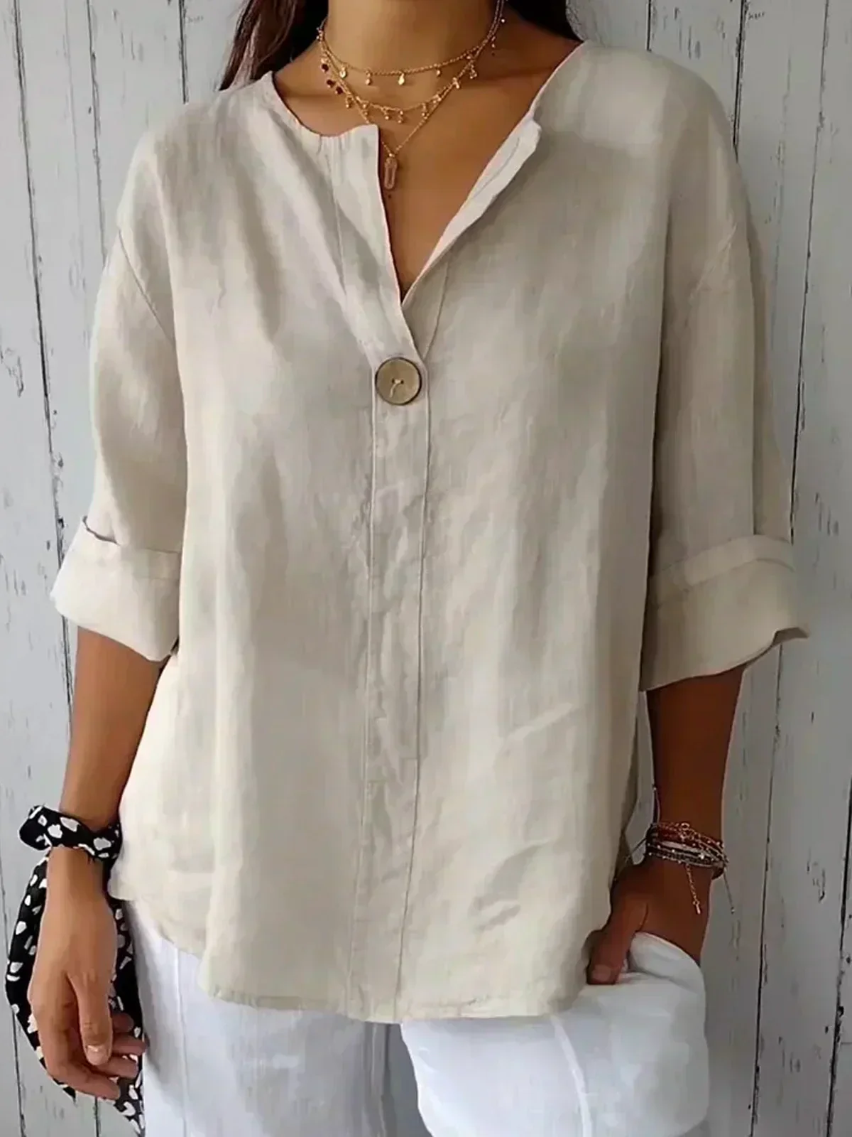 Angela™ | Legere V-Ausschnitt Bluse