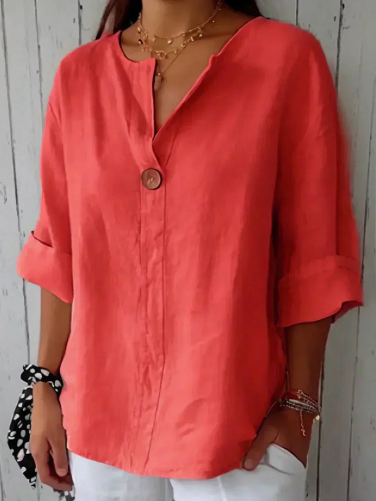 Angela™ | Legere V-Ausschnitt Bluse - Image 3