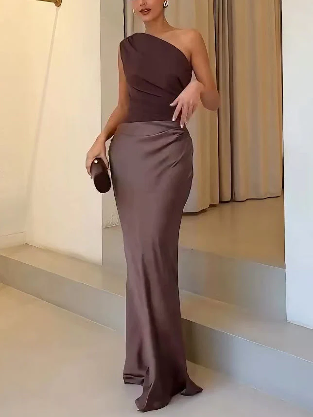 Anita™ | Schickes Ein-Schulter-Falten-Maxi-Kleid für Partys - Image 6