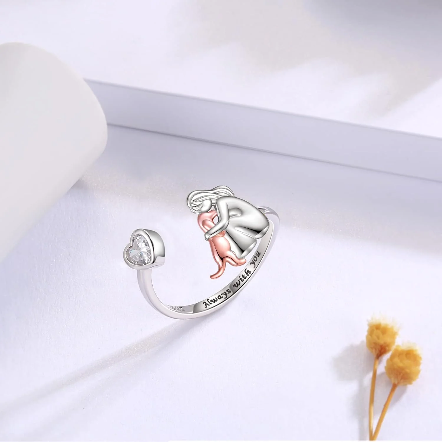 Anne™ - Ring mit Hundemotiv (Rosa) - Image 3