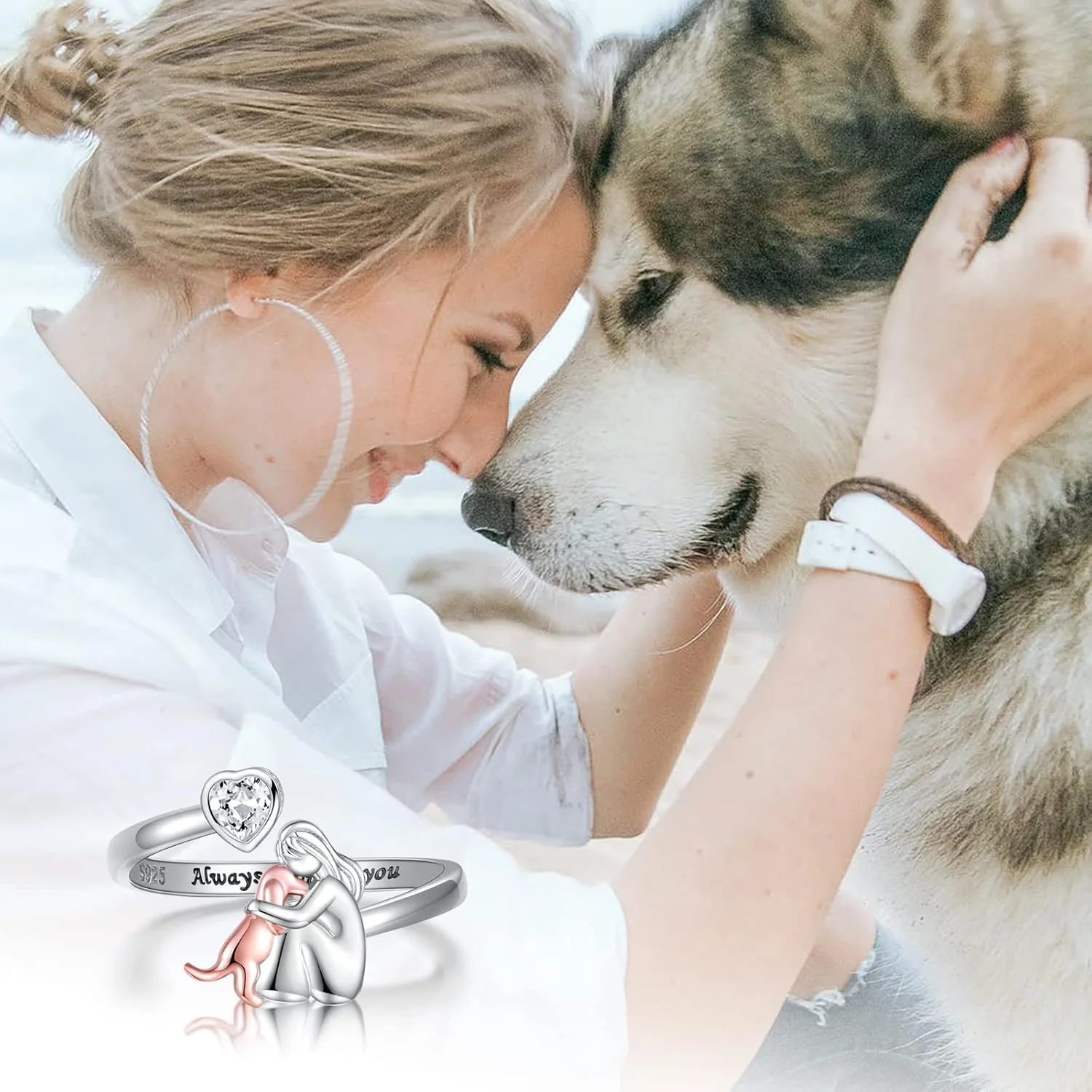Anne™ - Ring mit Hundemotiv (Rosa) - Image 4
