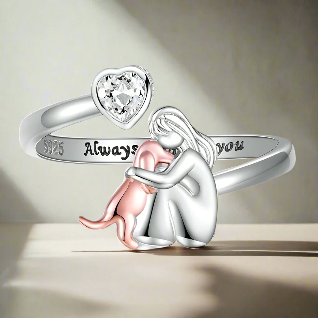 Anne™ - Ring mit Hundemotiv (Rosa) - Image 5