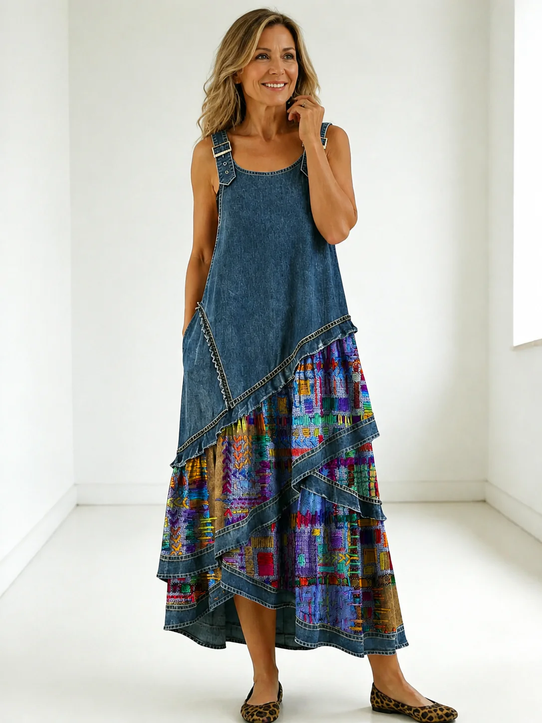 Aria | Kreatives Patchwork Maxikleid