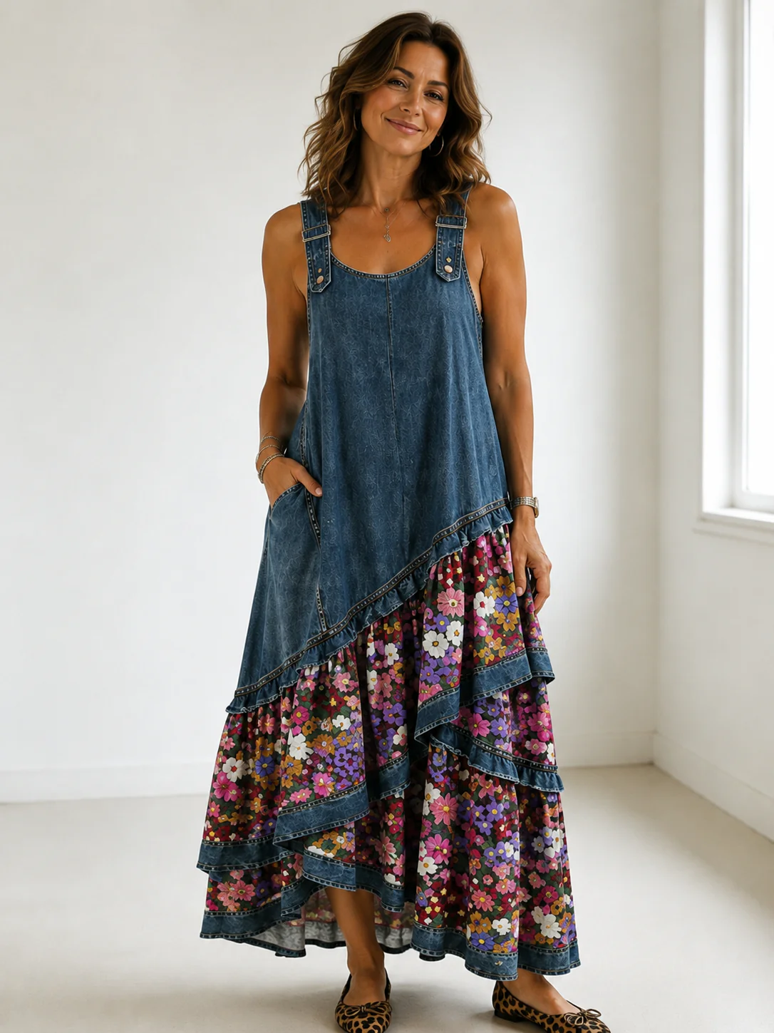Aria | Kreatives Patchwork Maxikleid - Image 2