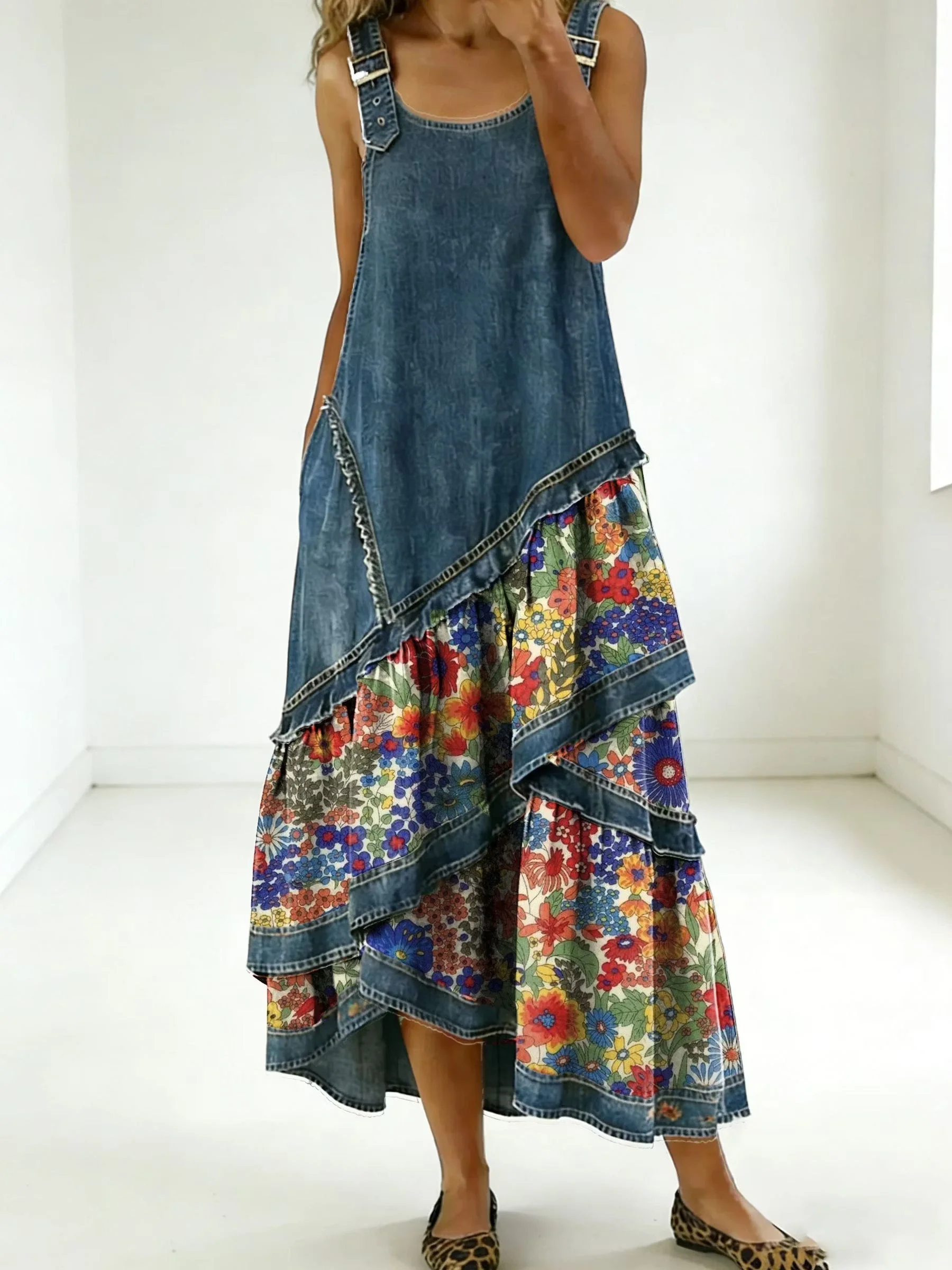 Aria | Kreatives Patchwork Maxikleid - Image 4
