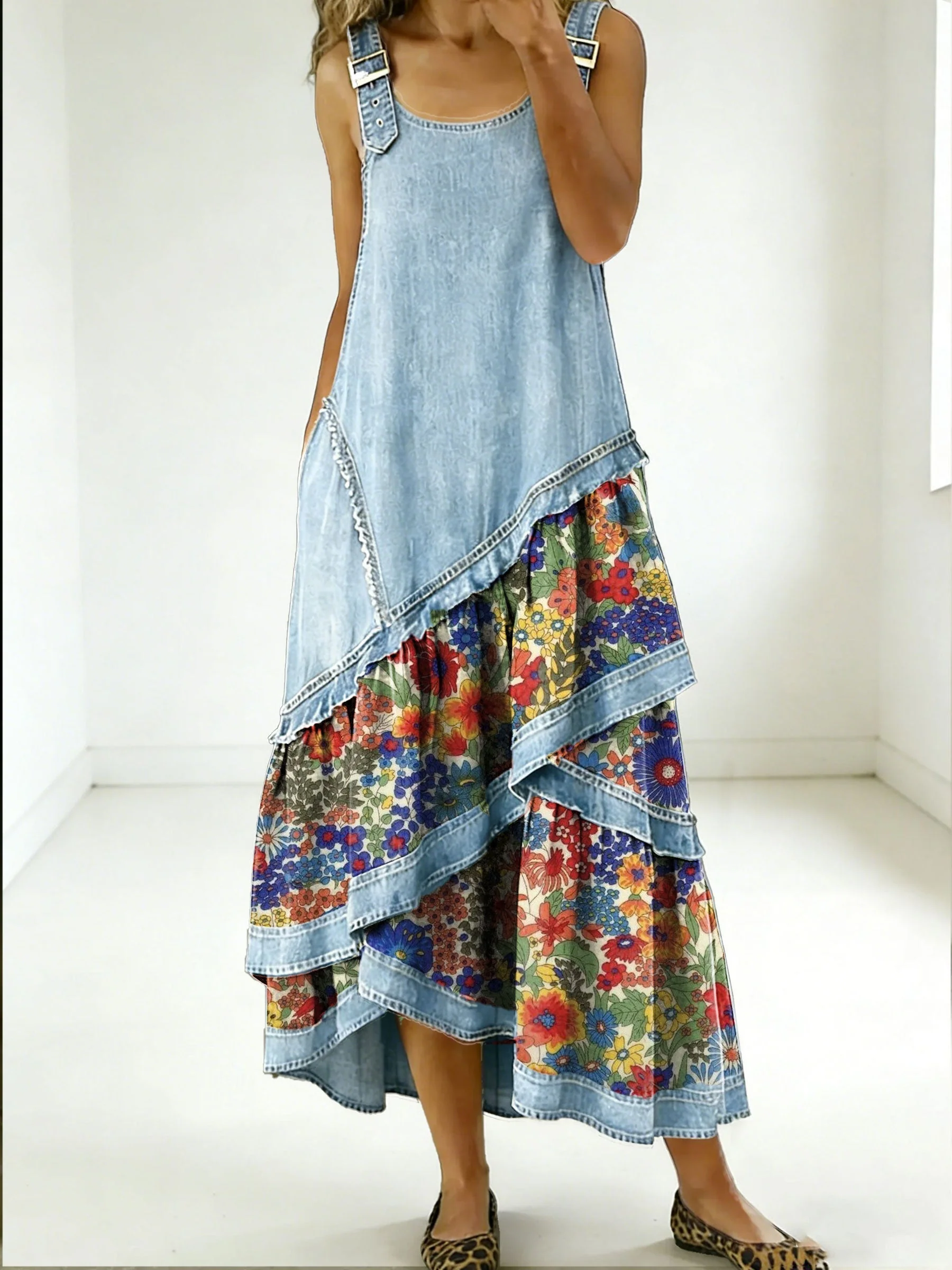 Aria | Kreatives Patchwork Maxikleid - Image 5
