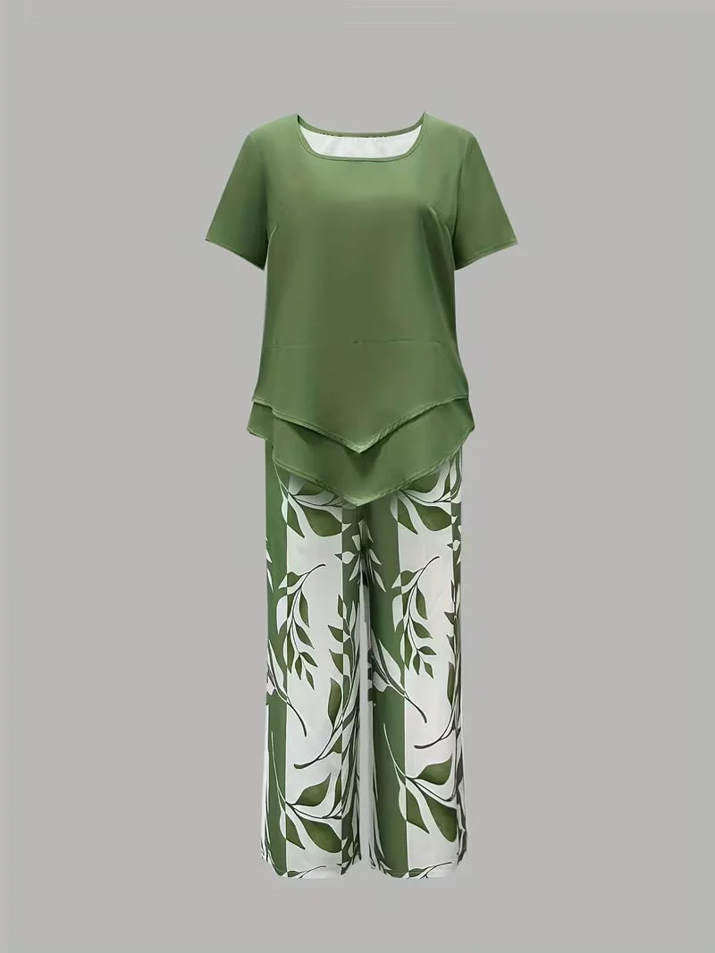 Arvessa™ | Entspanntes Blattdruck-Zweiteiler-Ensemble - Image 5