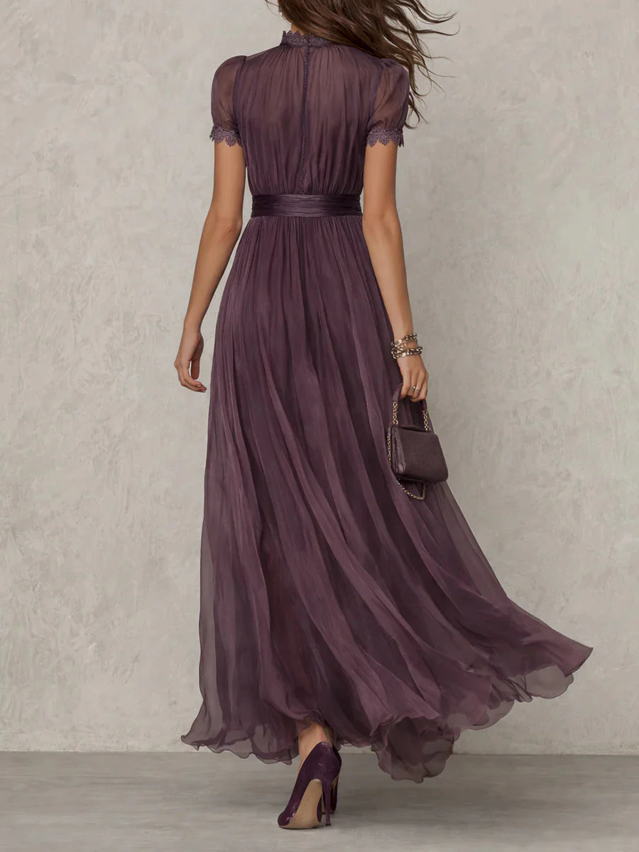 Ashley | Vintage Elegantes Chiffon Maxikleid - Image 3