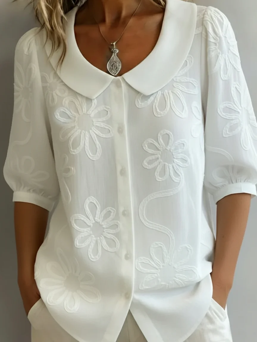 Aurélie™ — Leichte Bluse mit floralem Design für natürliche Eleganz - Image 3