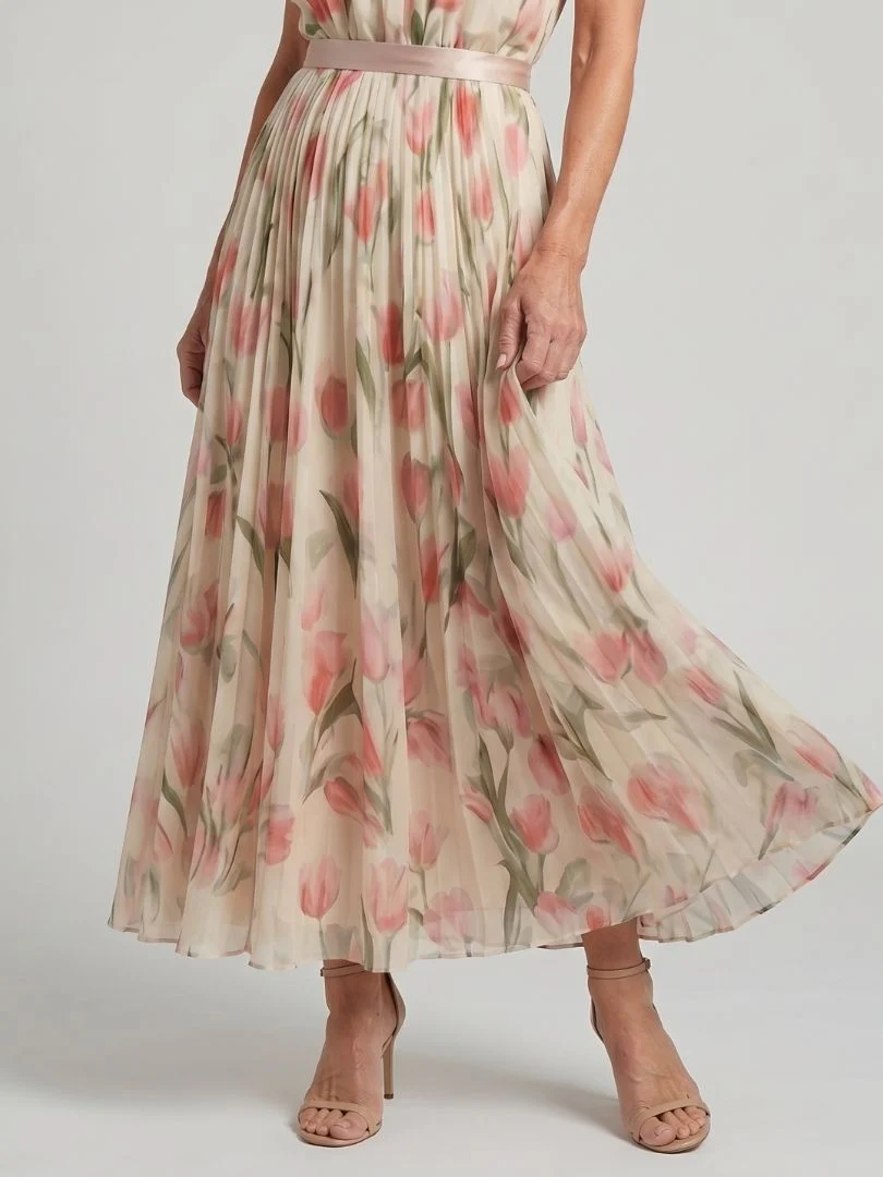 Aurelle | Blumenmuster Midi Kleid mit Halterneck - Image 5