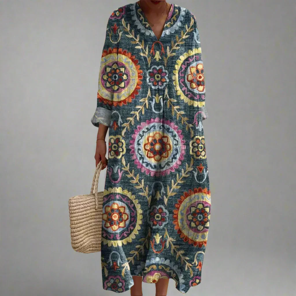 Ava | Geometrisches Midi-Kleid - Image 2
