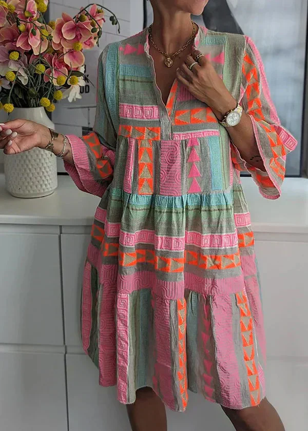 Ava - Stilvolles V-Ausschnitt Hanfkleid für den Sommer - Image 2