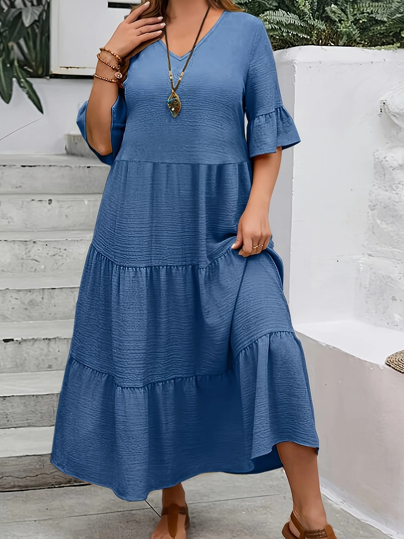 Avelisse - Anmutiges Fließendes Kleid - Image 7