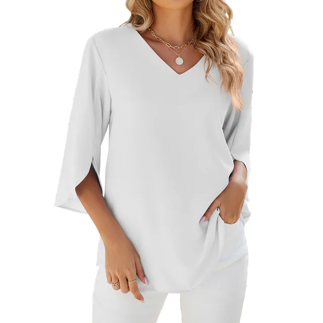 Belinda™ | V-Ausschnitt Bluse - Image 2