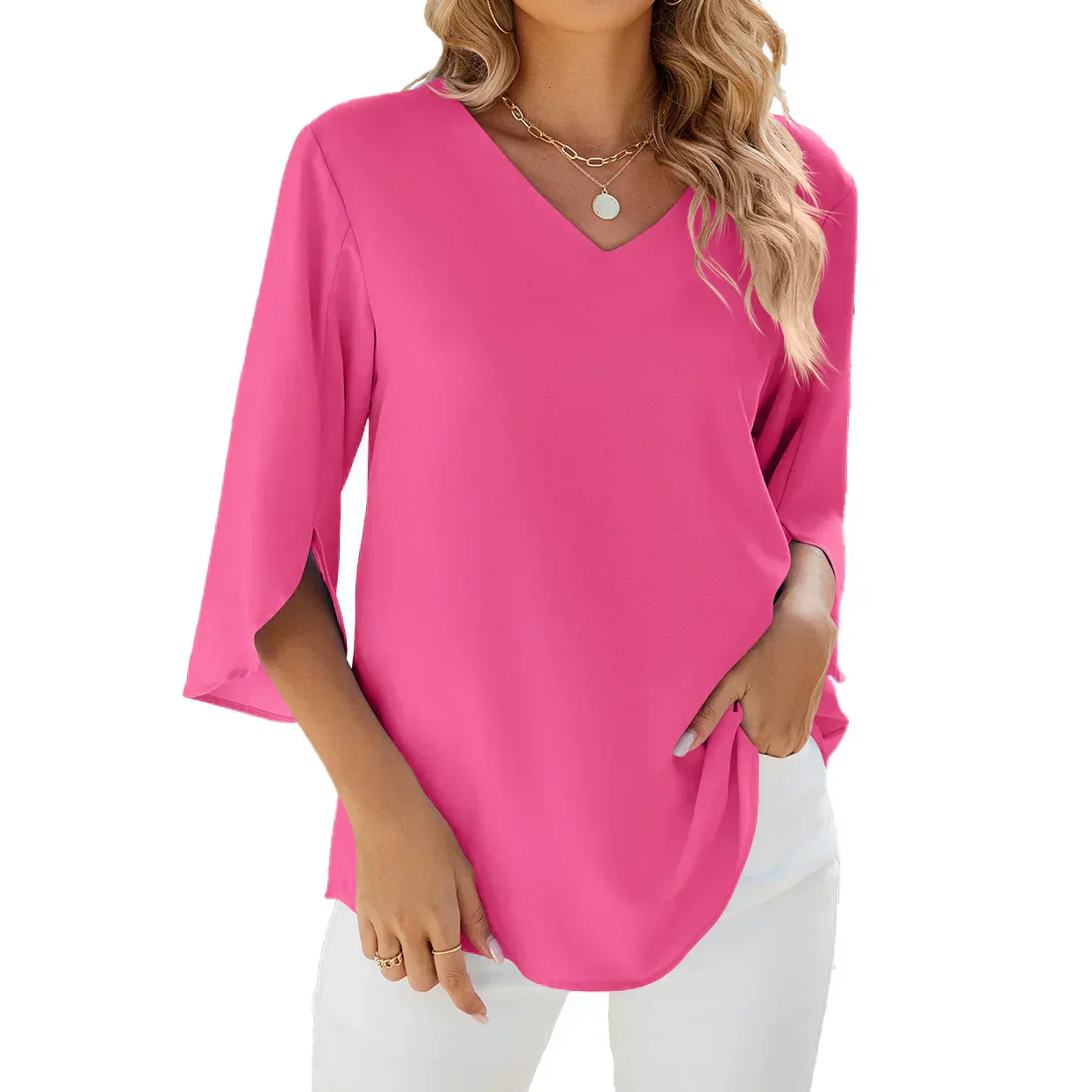 Belinda™ | V-Ausschnitt Bluse - Image 4