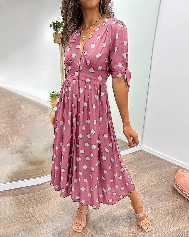 Bellamy - V-Ausschnitt Kleid mit Pünktchen - Image 13