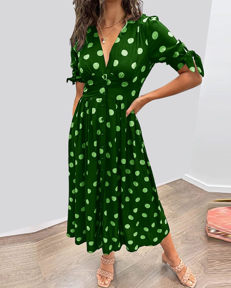 Bellamy - V-Ausschnitt Kleid mit Pünktchen - Image 19