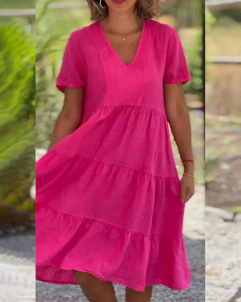 Bexley - Lässiges Sommer V-Ausschnitt Kleid - Image 2