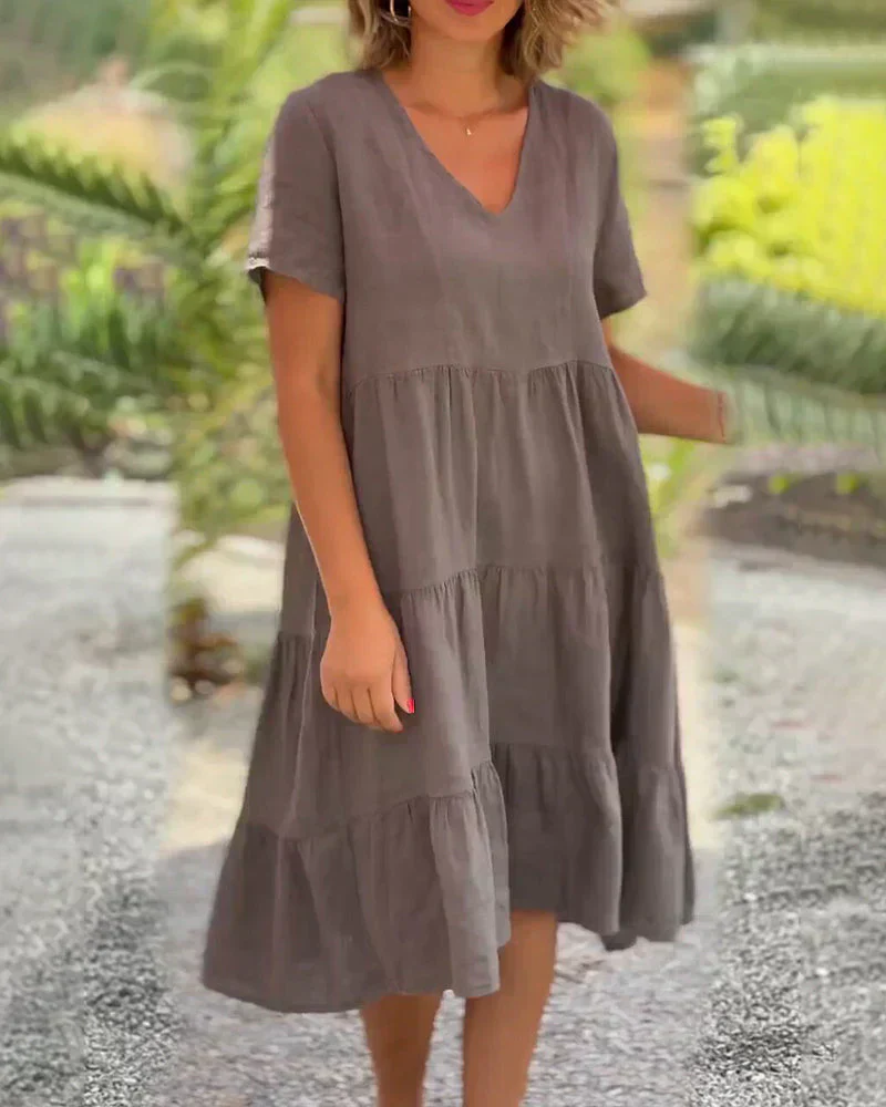 Bexley - Lässiges Sommer V-Ausschnitt Kleid - Image 4