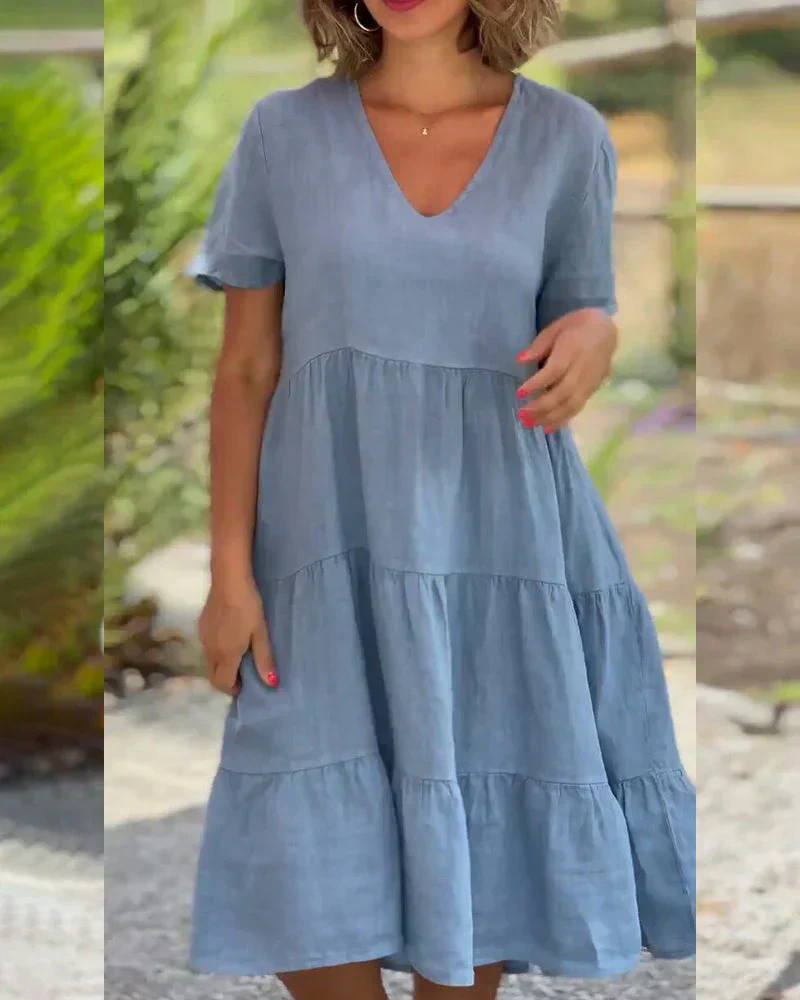 Bexley - Lässiges Sommer V-Ausschnitt Kleid - Image 9