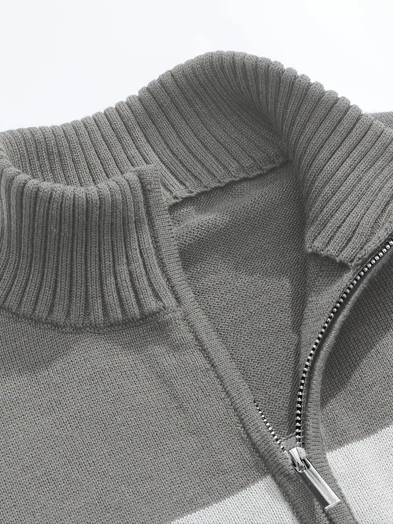 Brit & Boho™️ | Der Luxe Colorblock Quarter Zip - Image 8