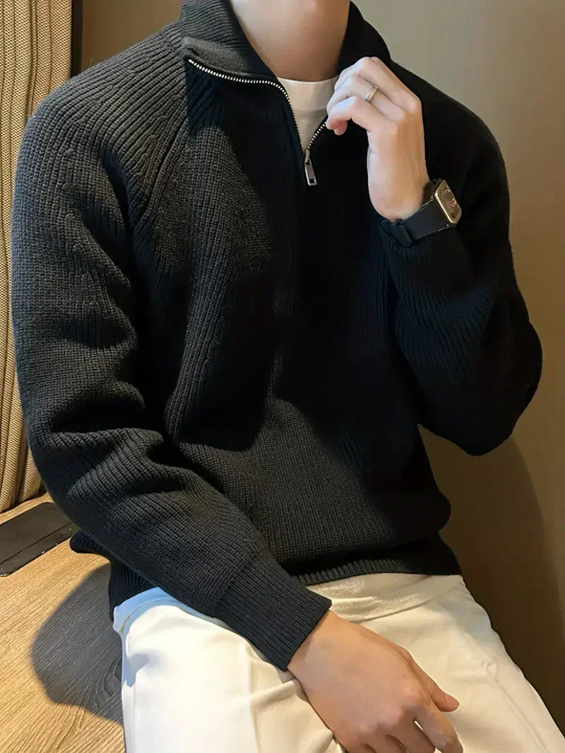 Brit & Boho™️ | Ethan Klassischer Strick-Zipper - Image 10