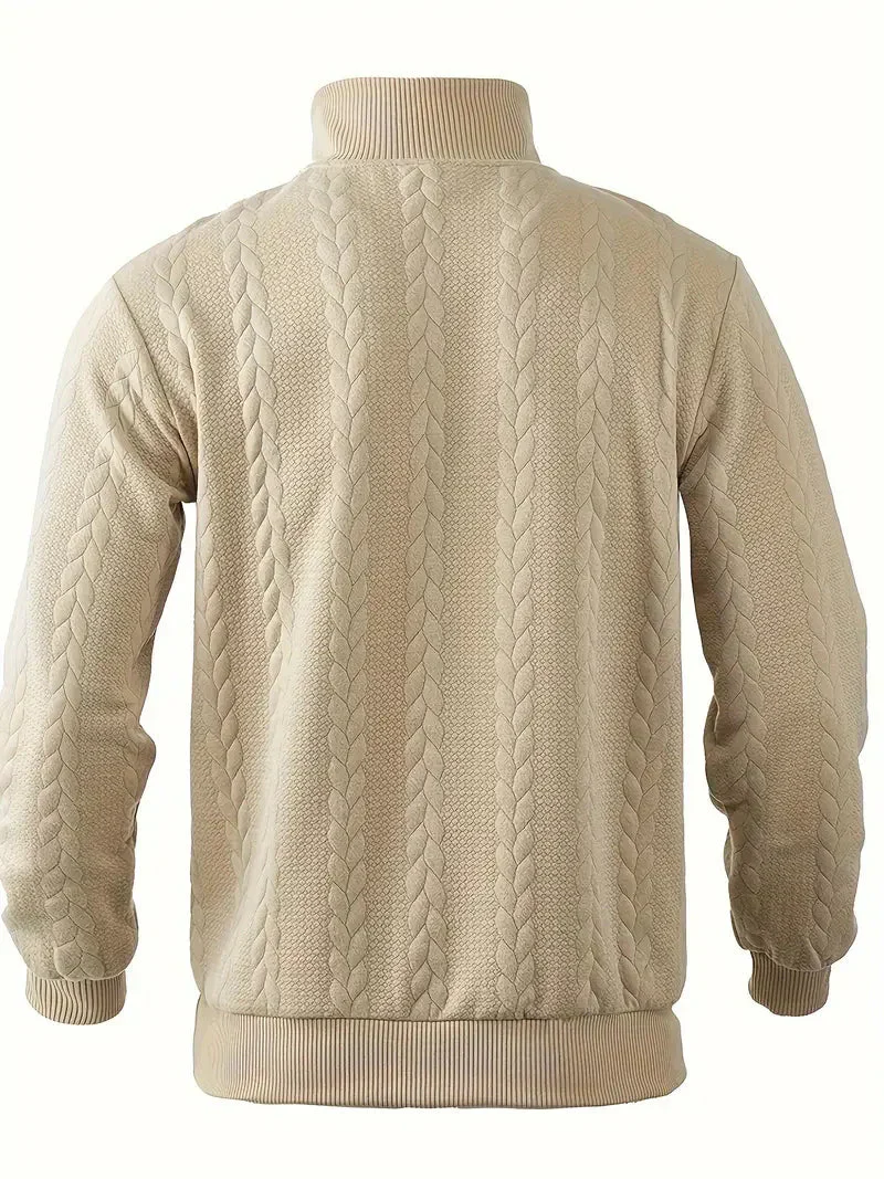 Brit & Boho™️ | Lässiger Jacquard Quarter-Zip Pullover - Image 17