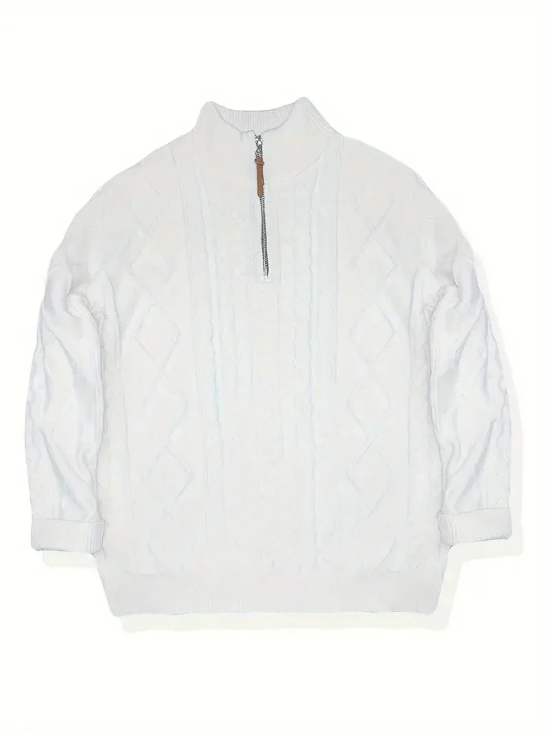 Brit & Boho™️ | Viskose-Mischung Strick Quarter Zip - Image 2