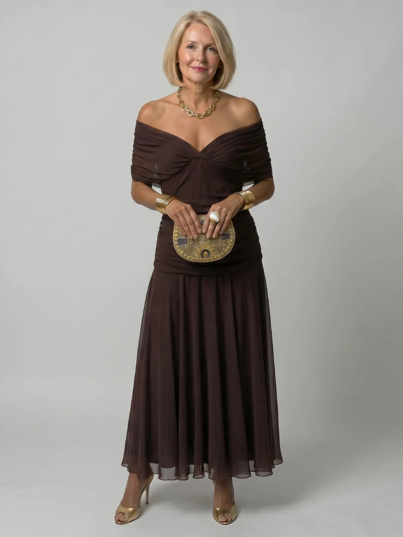 Calen | Off-Shoulder Midi-Kleid - Image 12