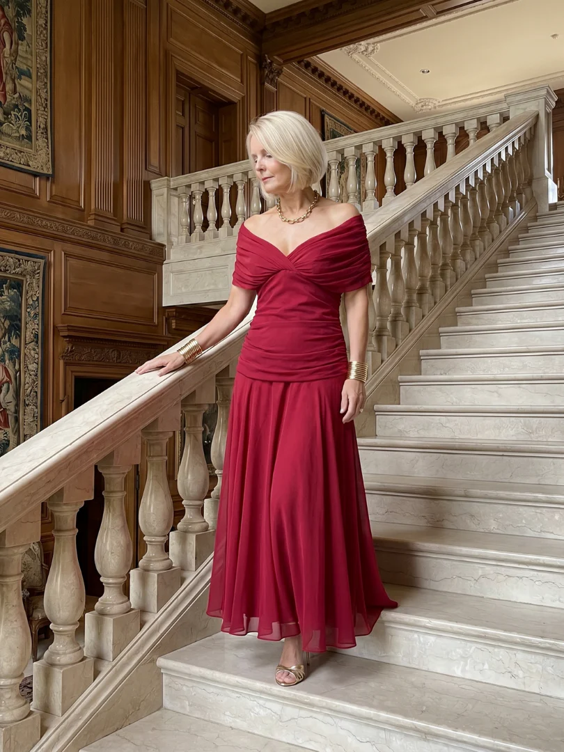 Calen | Off-Shoulder Midi-Kleid - Image 15