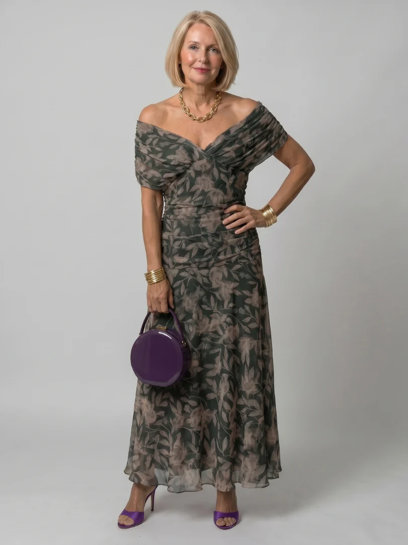 Calen | Off-Shoulder Midi-Kleid - Image 5
