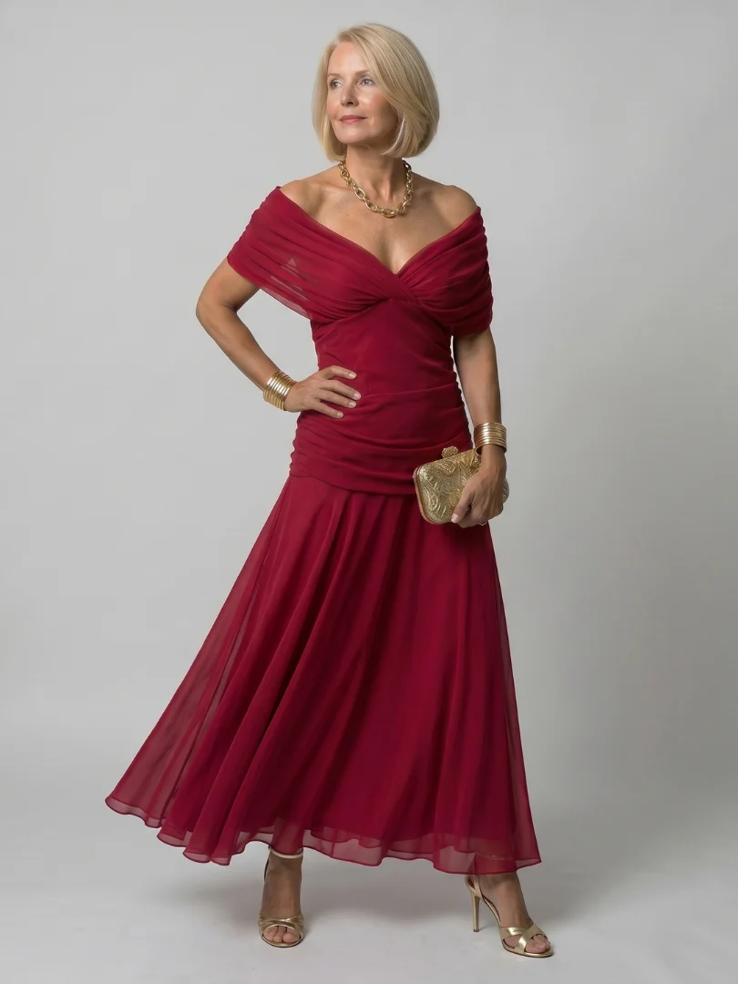 Calen | Off-Shoulder Midi-Kleid - Image 8