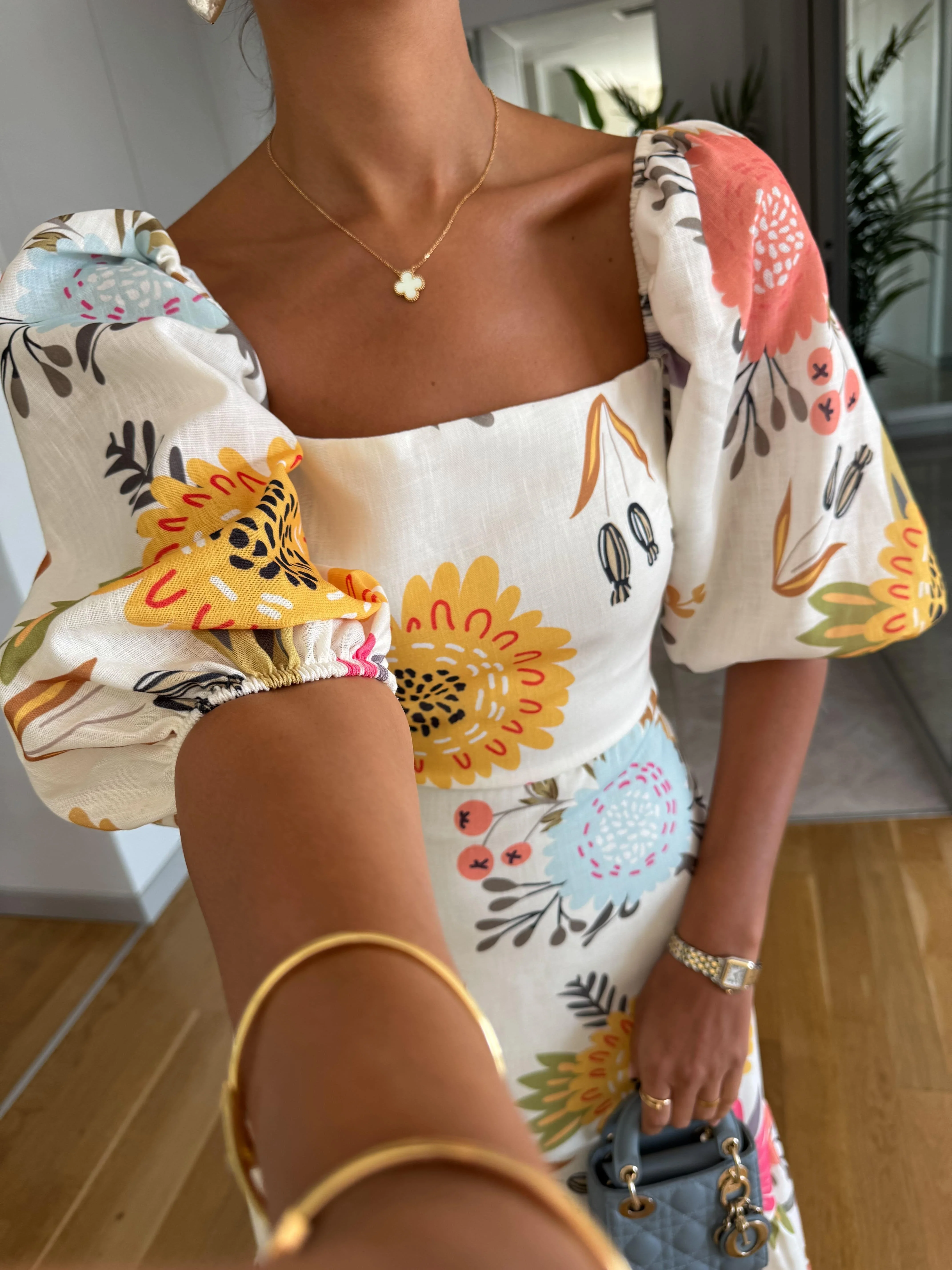 CAMILLE – ELEGANTES BLOOM PUFF-SLEEVE KLEID - Image 4