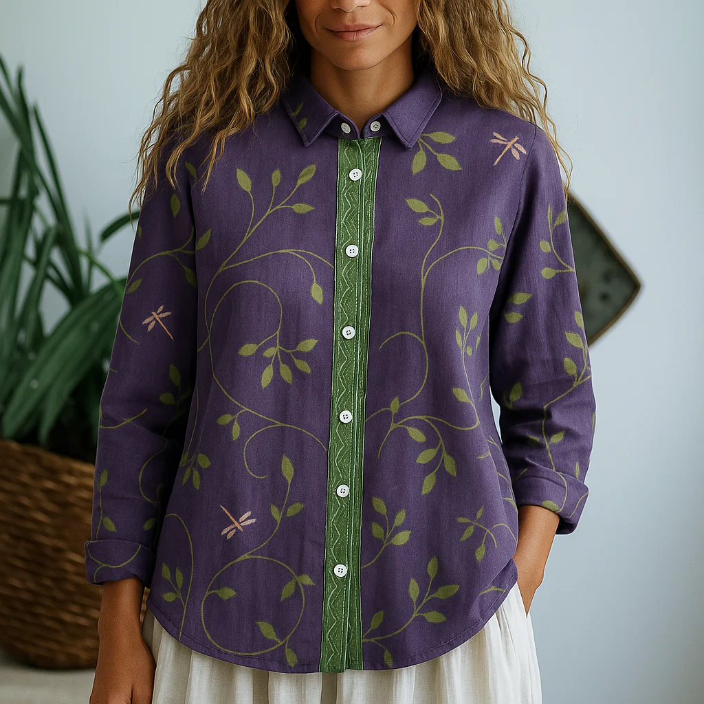 Cara™ - Vintage Blattbluse