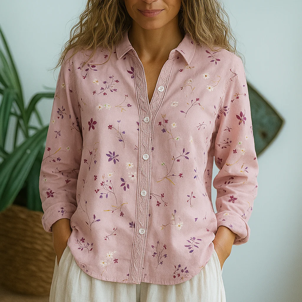 Cara™ - Vintage Blattbluse - Image 2