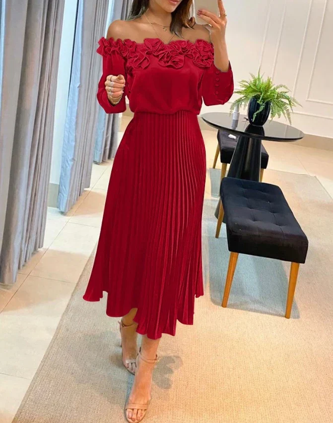 Carina | Atemhaftes Off-Shoulder Maxikleid