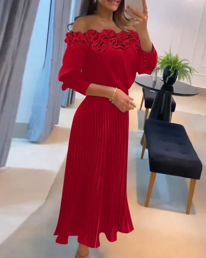 Carina | Atemhaftes Off-Shoulder Maxikleid - Image 2