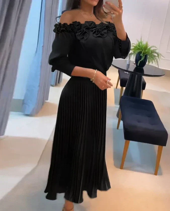 Carina | Atemhaftes Off-Shoulder Maxikleid - Image 4
