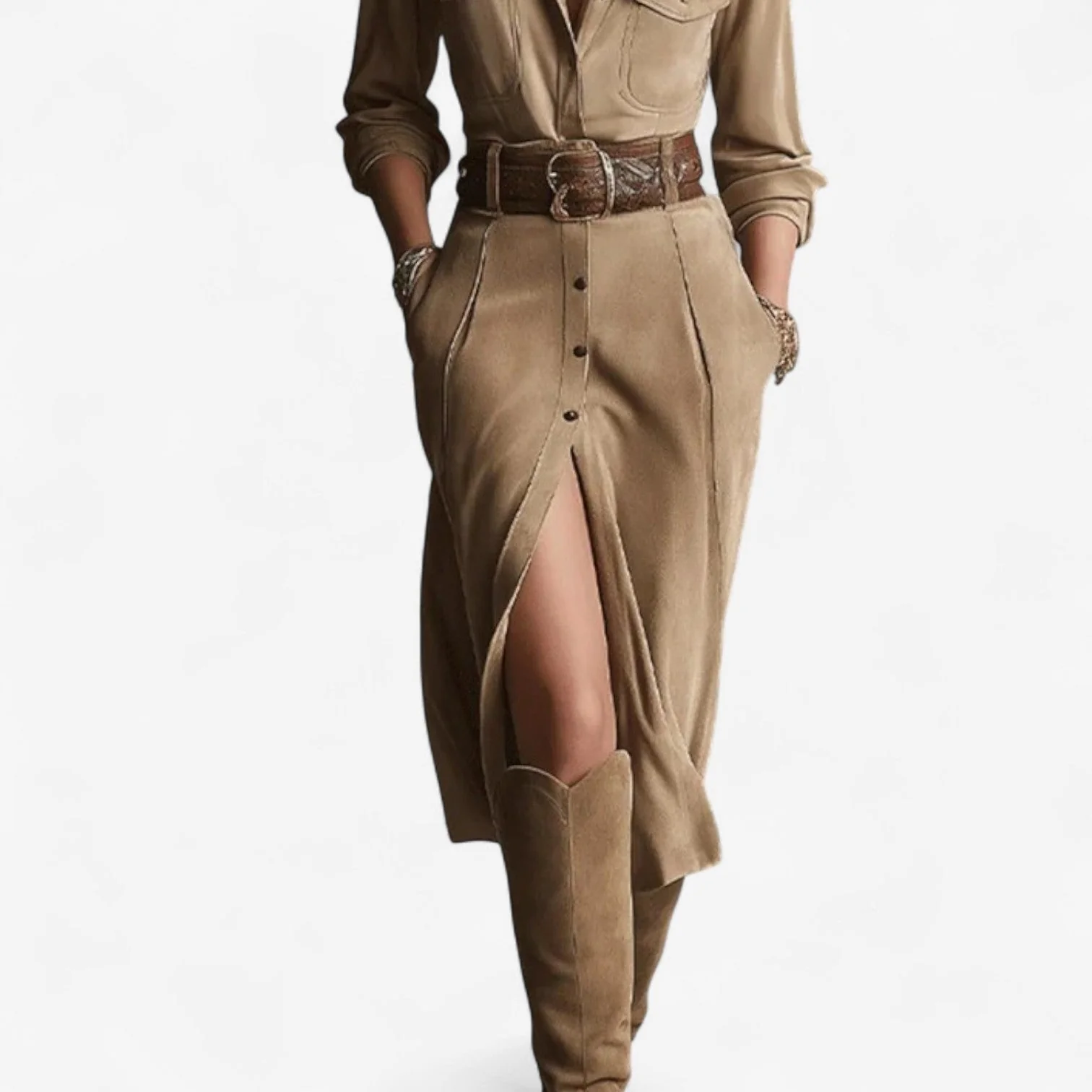 Cathy™ Hemdblusenkleid mit Gürtel - Image 2