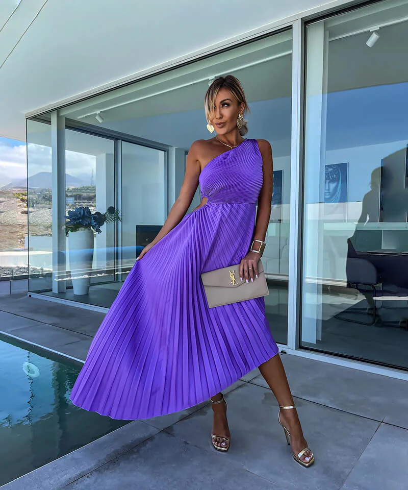 Celeste – Elegantes Midi-Kleid mit einem Schulterträger - Image 2