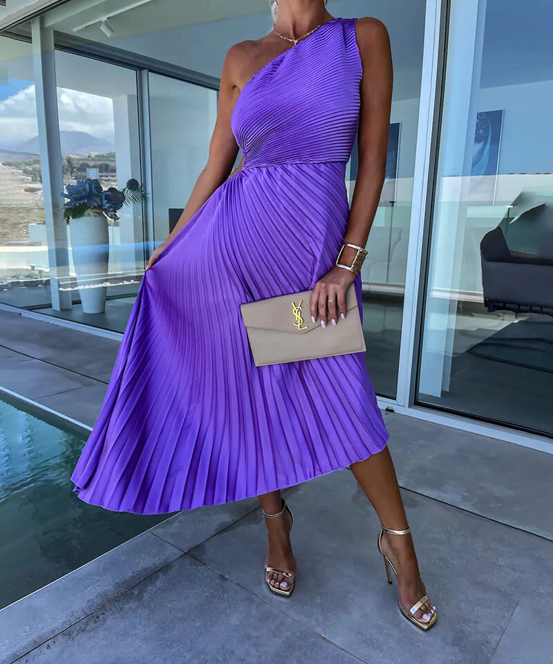 Celeste – Elegantes Midi-Kleid mit einem Schulterträger - Image 3