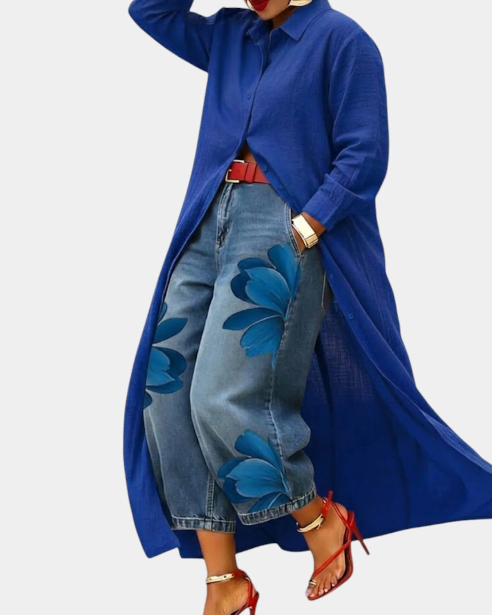 Céliane | Weitgeschnittene Jeans & Kleid Ensemble - Image 2