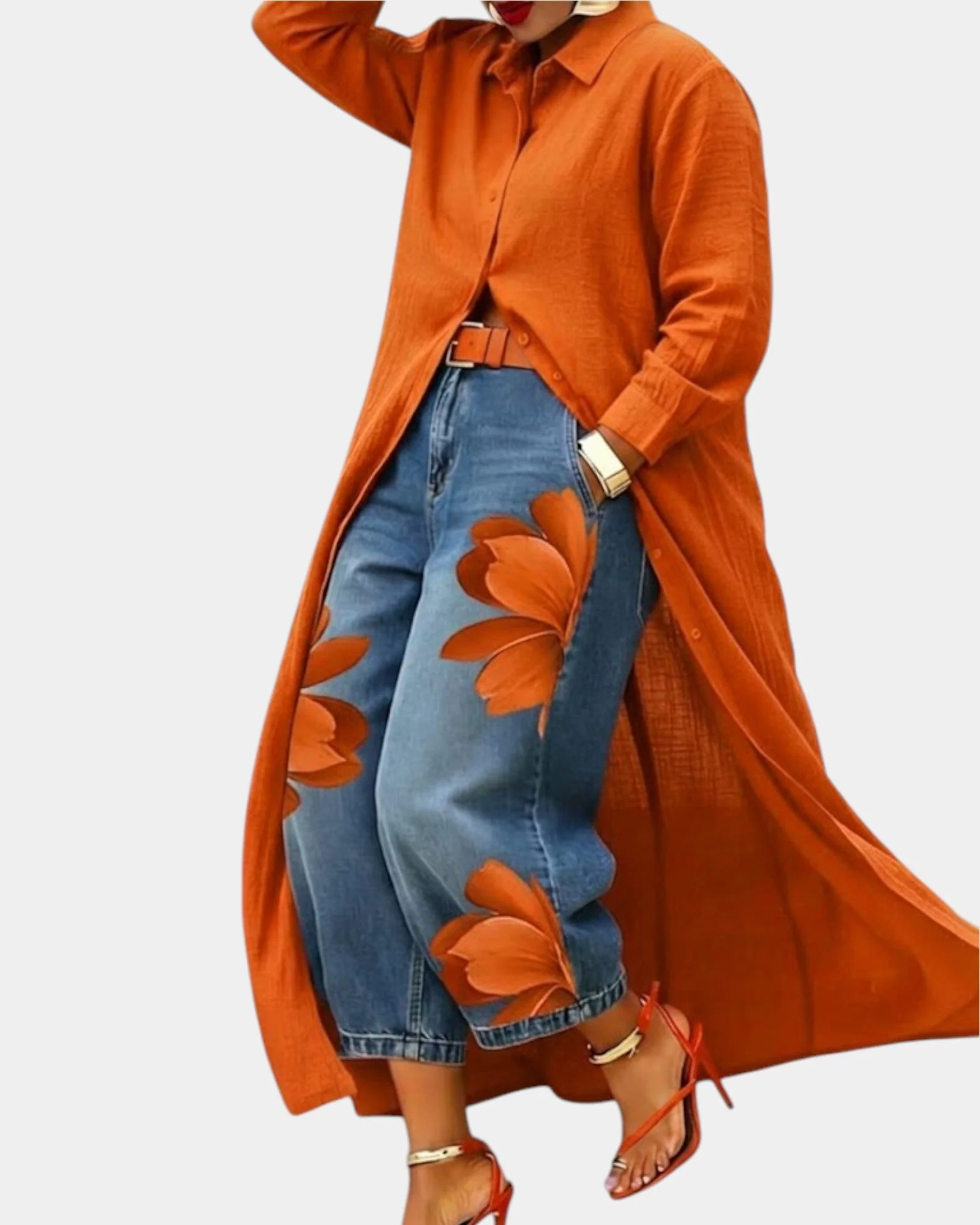 Céliane | Weitgeschnittene Jeans & Kleid Ensemble - Image 3